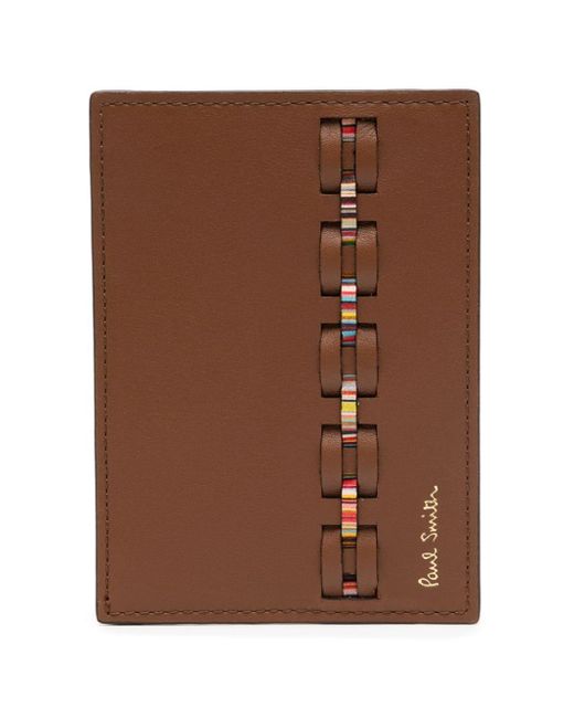 Paul Smith Brown Woven Leather Cardholder for men