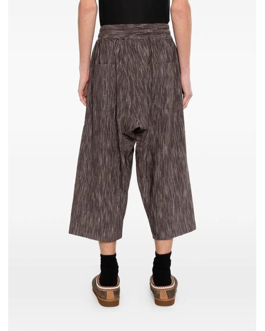 Jan Jan Van Essche Gray Kasuri Cropped Trousers for men