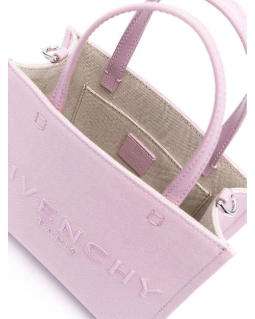 Bolso shopper Mini G con logo bordado Givenchy de color Pink