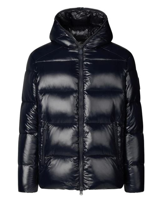 Save The Duck Black Hooded Puffer Jacket for men