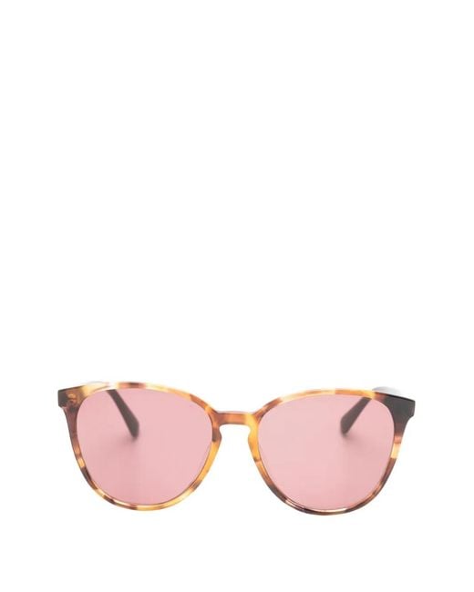 Longchamp Pink Tortoiseshell-Effect Cat-Eye Sunglasses