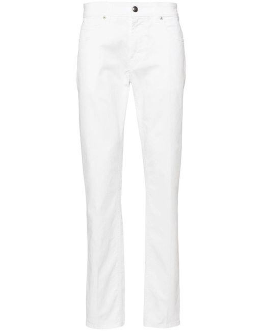 Pantalon en coton à coupe fuselée Fay pour homme en coloris White