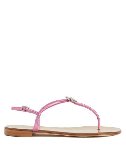 Giuseppe Zanotti Pink Geltrude Crystal-Embellished Sandals