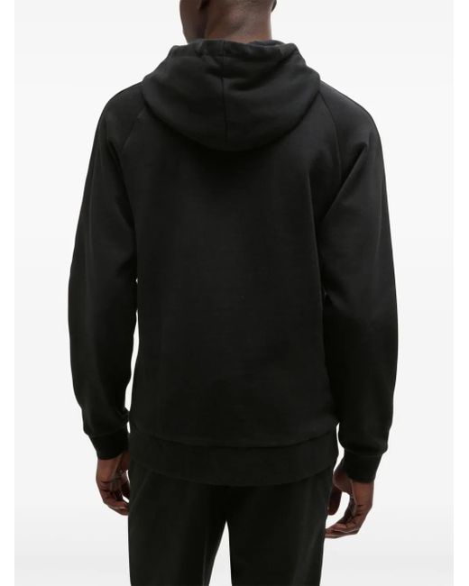 HUGO Black Logo-Embroidered Hoodie for men