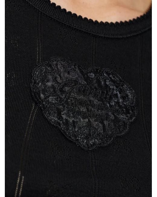 Ganni Black Top With A Patch