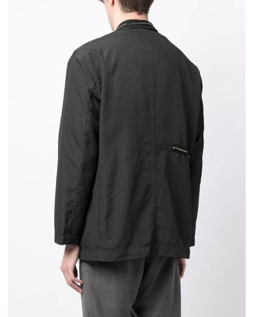 Undercover Black Textured Single-Breasted Blazer for men