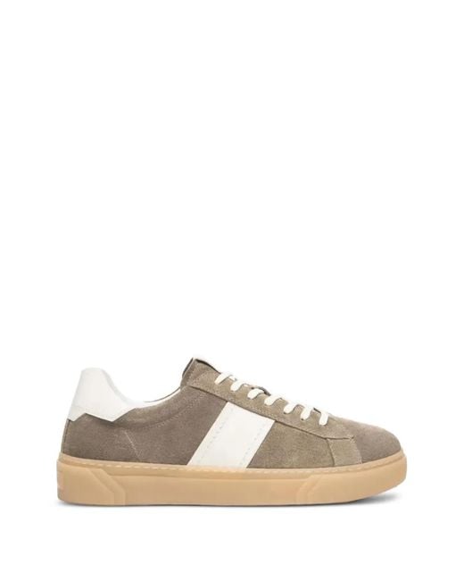 Nero Giardini Gray Stripe Suede Sneakers for men