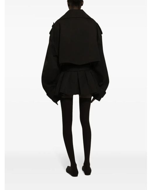 Dolce & Gabbana Black Belted Double-Breasted Jacket