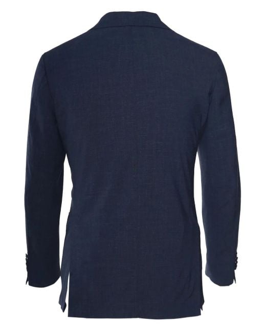 Sartorio Napoli Blazer Met Marmer-Effect in het Blue voor heren