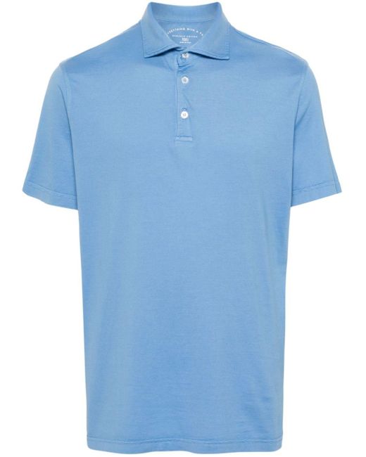 Fedeli Blue Zero Jersey Polo Shirt for men