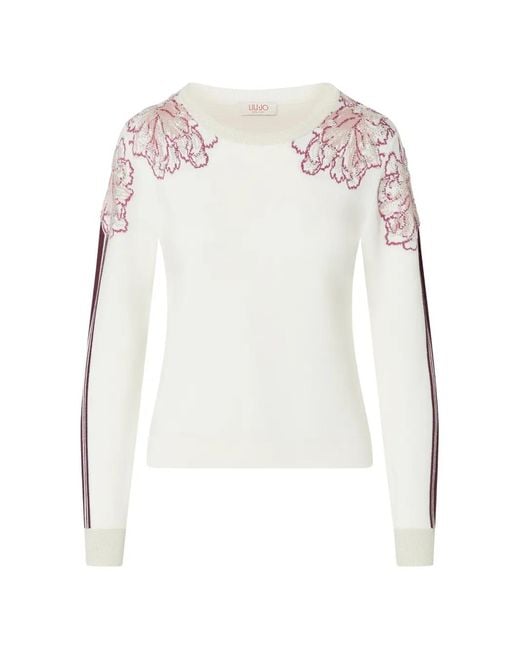 Liu Jo White Jacquard Sweater