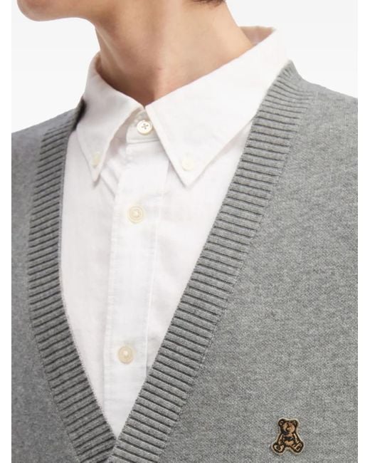 Izzue Vest Met Knoop in het Gray voor heren