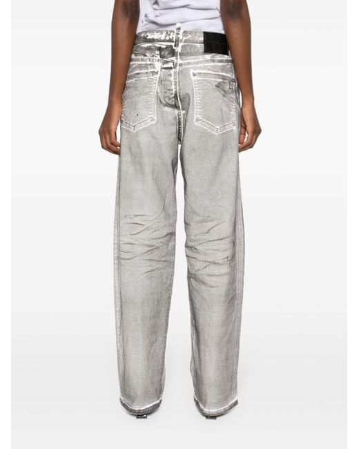 DSquared² Gray Wide-Leg-Jeans mit Knitteroptik