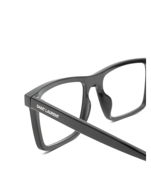 Saint Laurent Black Rectangle-Frame Glasses