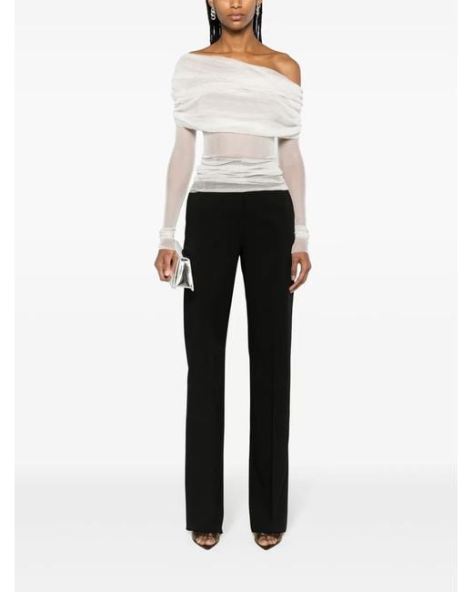 Christopher Esber White Veiled Silk Top