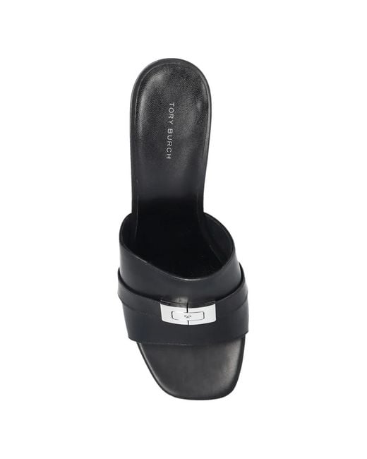 Tory Burch Black Leelee Leather Mules