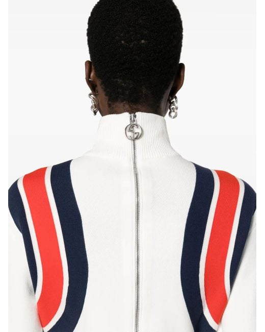 Gucci Red Sylvie-Web Knitted Cropped Top