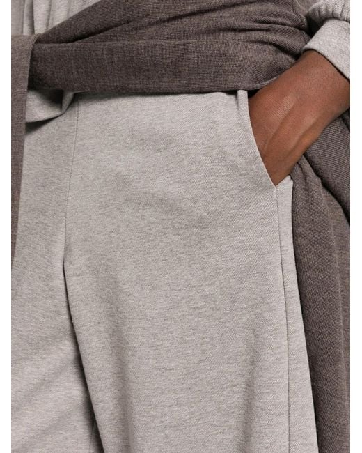 Yerse Gray Wide-Leg Jersey Trousers