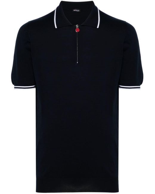 Kiton Black Striped-trim Polo Shirt for men