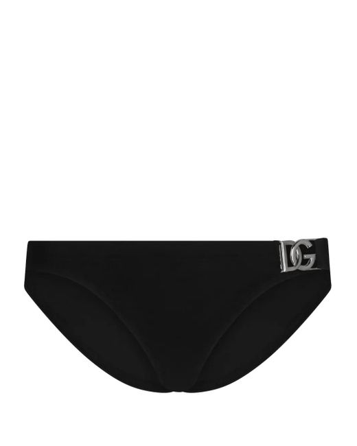 Dolce & Gabbana Badehose Mit Logo-Schild in Black für Herren