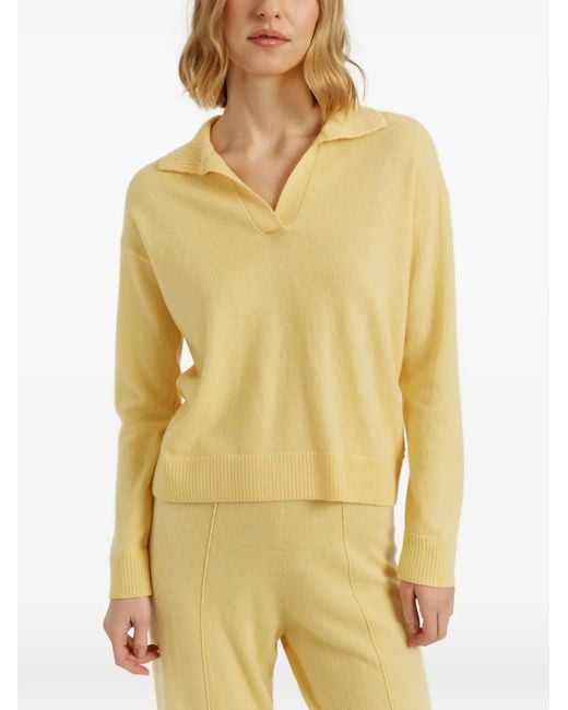 Chinti & Parker Yellow Polo-Collar Sweater