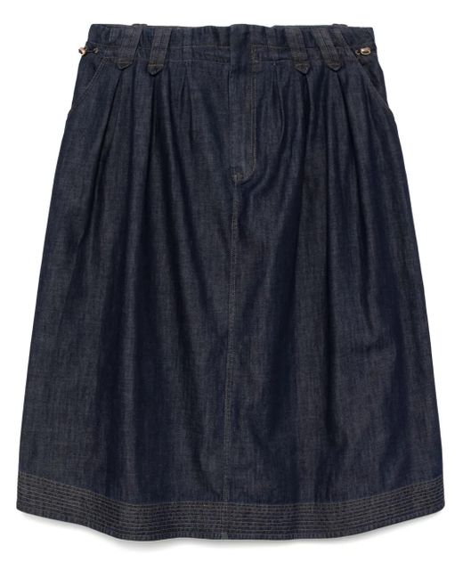 Dice Kayek Blue Chambray Skirt