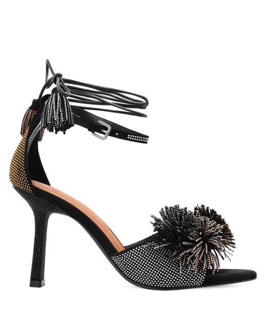 Sandali Con Pom Pom 90Mm di Kurt Geiger in Black