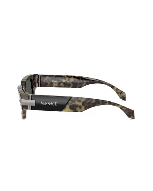 Versace Black Classic Rectangle-Frame Sunglasses for men