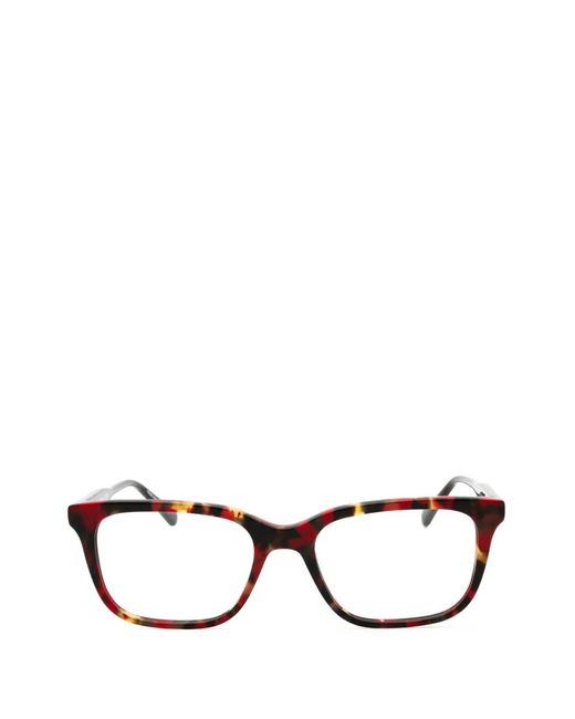 Calvin Klein Black Tortoiseshell-Effect Rectangle-Frame Glasses