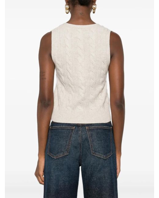 Chaleco de punto de ochos Doen de color Natural