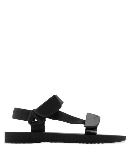 Burberry Black Trek Logo-Debossed Sandals for men