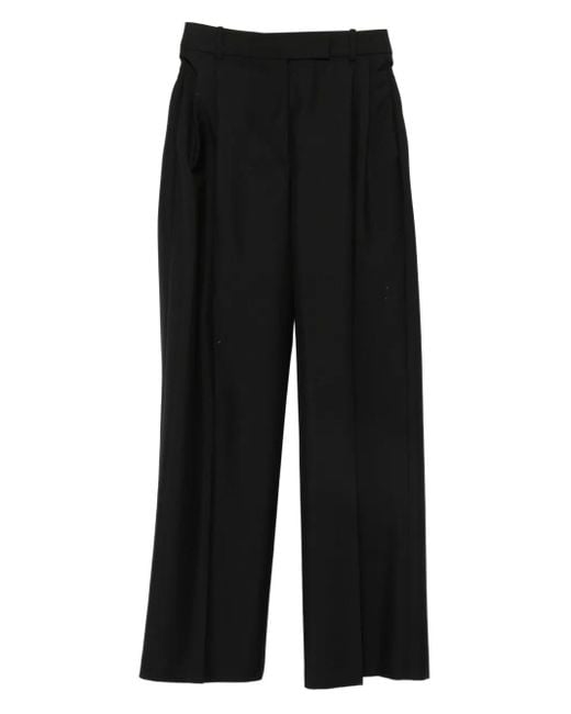 Rohe Black Layered-Effect Pleated Trousers