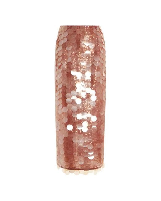 16Arlington White Dia Sequinned Midi Skirt