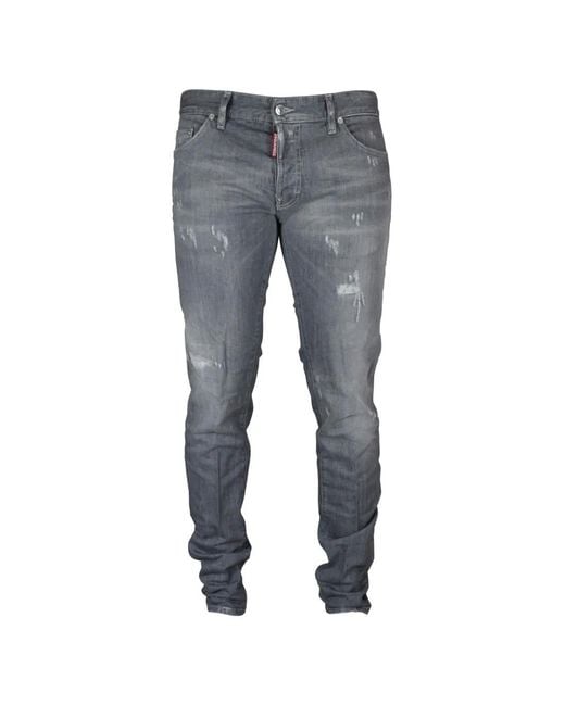DSquared² Gray Jean Slim À Effet Usé for men