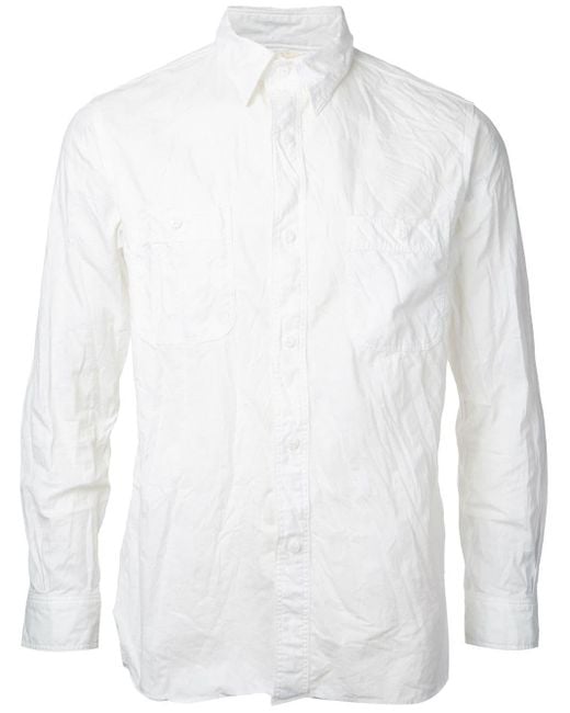 Chemise à effet froissé Orslow pour homme en coloris White