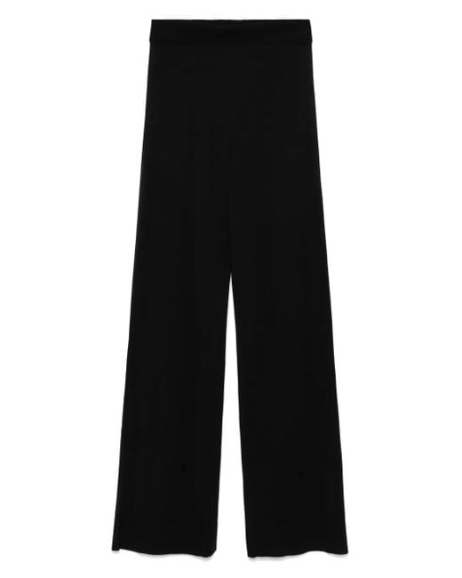 Totême  Gebreide Broek Met Wijde Pijpen in het Black