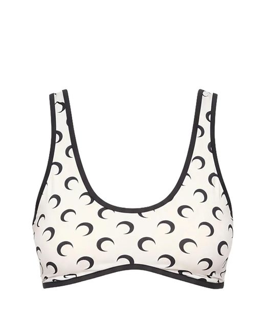 MARINE SERRE Natural Moon-Print Bra Top