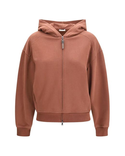 Brunello Cucinelli Brown Zipped Hoodie