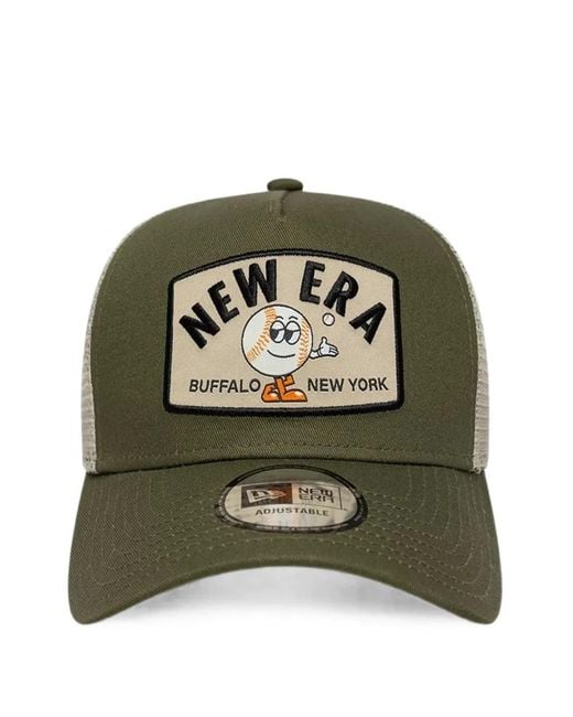 KTZ Green Summer Patch 9Forty A-Frame Logo-Patch Mesh-Panel Trucker Hat for men