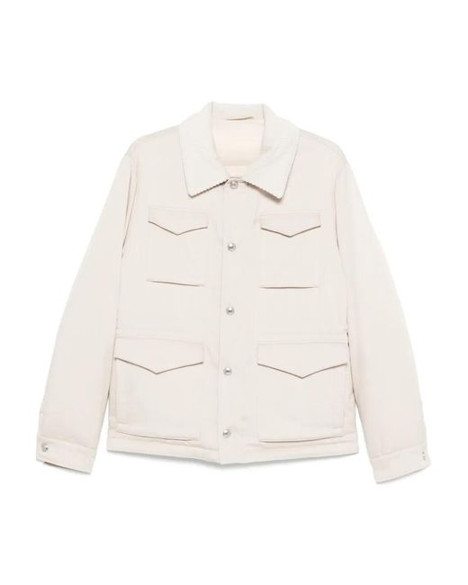Eleventy White Corduroy-Collar Field Jacket for men