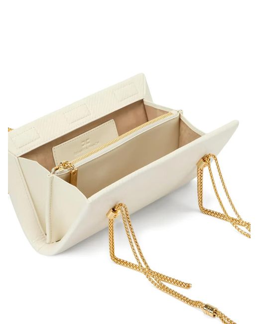 Elisabetta Franchi White Ophidia Shoulder Bag With Python Texture