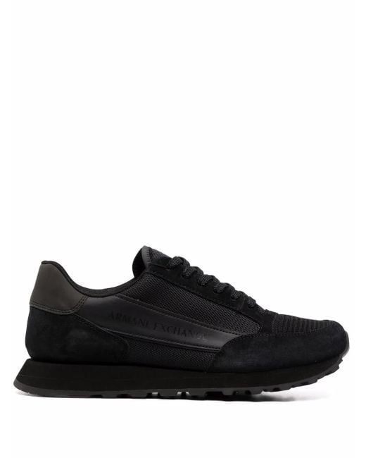 ARMANI EXCHANGE Black Contrasting Insert Sneakers for men