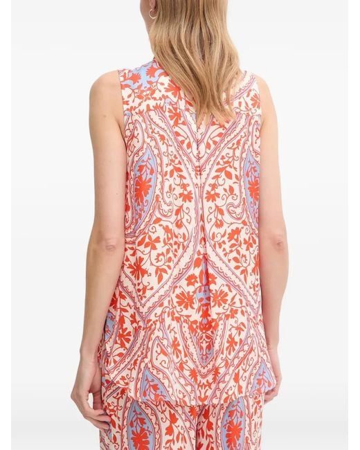 MARC AUREL Collared Patterned Top