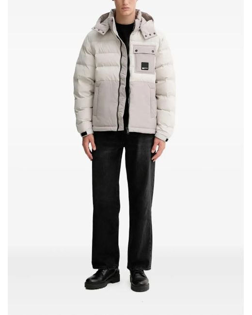 Karl Lagerfeld Natural Utility Hooded Patch-Pocket Jacket for men