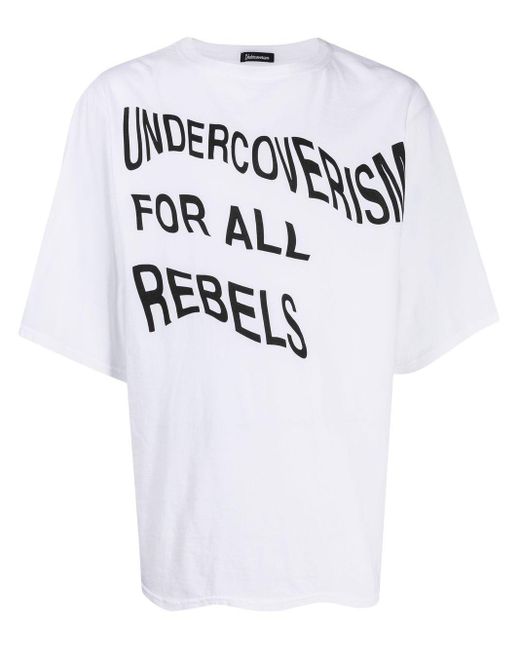 Undercoverism Wavey Logo-print T-shirt in White for Men | Lyst