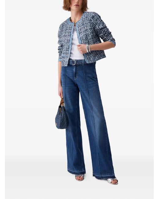 Liu Jo Blue Bouclé Braided Jacket