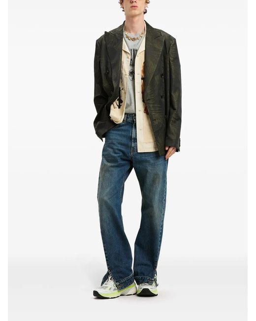 Palm Angels Blue Straight-Leg Jeans for men