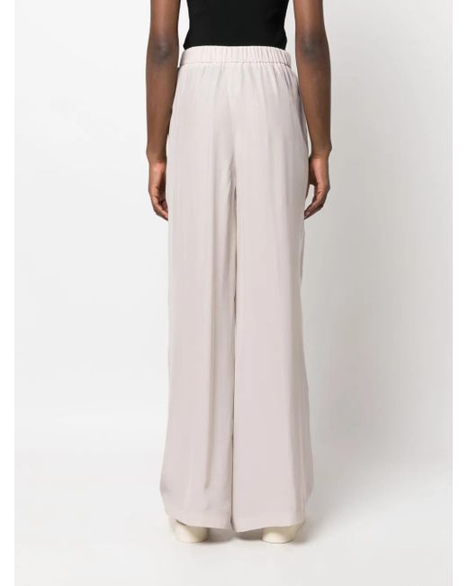 Fabiana Filippi White Drawstring-Waist Straight-Leg Trousers