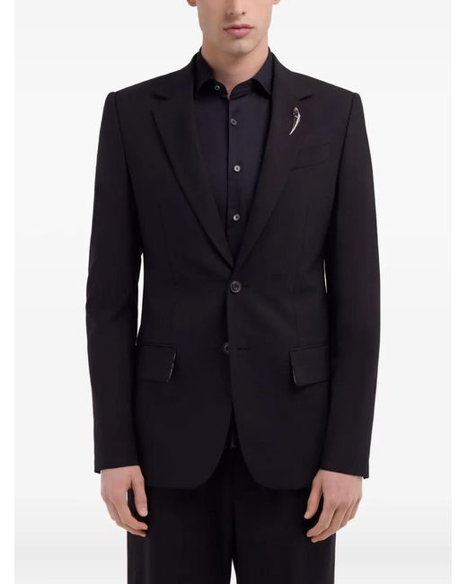 Roberto Cavalli Black Single-Breasted Blazer for men