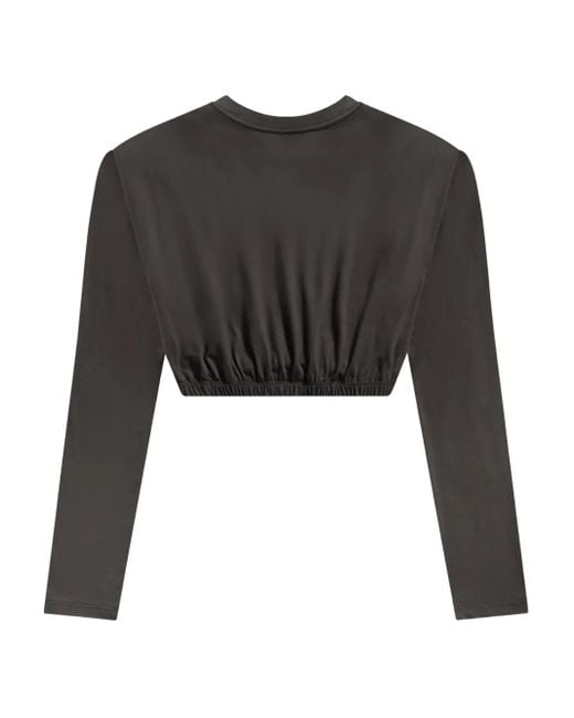 Area Black Crystal-Cluster Long-Sleeve T-Shirt